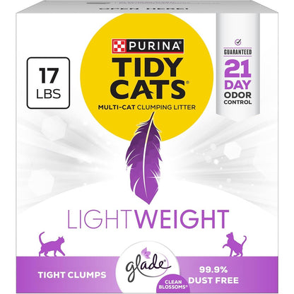 Purina Tidy Cats Lightweight Glade Clean Blossoms Multi-Cat Clumping Cat Litter 17 Pound Box