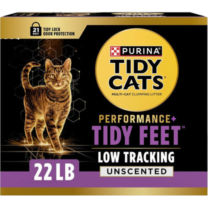 Purina Tidy Cats Performance Plus Tidy Feet Unscented Low Tracking Clumping Cat Litter For Multiple Cats 22 Pound Box