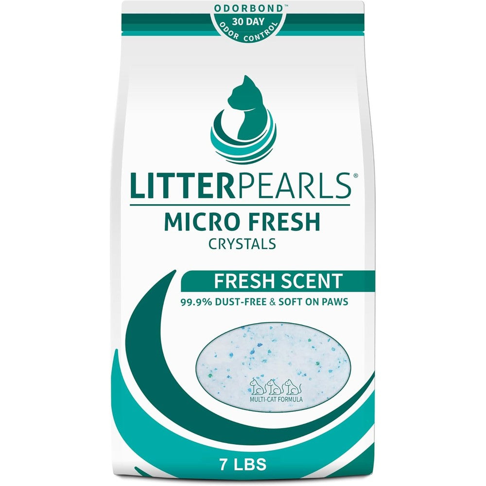 Litter Pearls Micro Fresh Scented Non-Clumping Crystal Cat Litter With Odorbond Technology 7 Pounds (3.2 Kilograms)