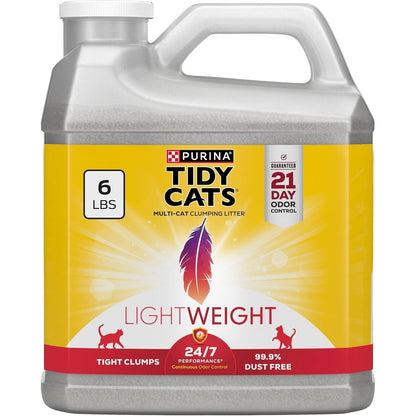Purina Tidy Cats LightWeight 24/7 Performance Multi-Cat Clumping Litter Clean Linen Scent 6 Pound Jug