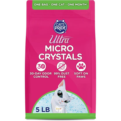 Ultra Micro Crystals Unscented Premium Non-Clumping Cat Litter, 5-Pound Bag