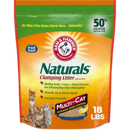Arm & Hammer Naturals Multi-Cat Clumping Cat Litter Odor Control 18 Pounds