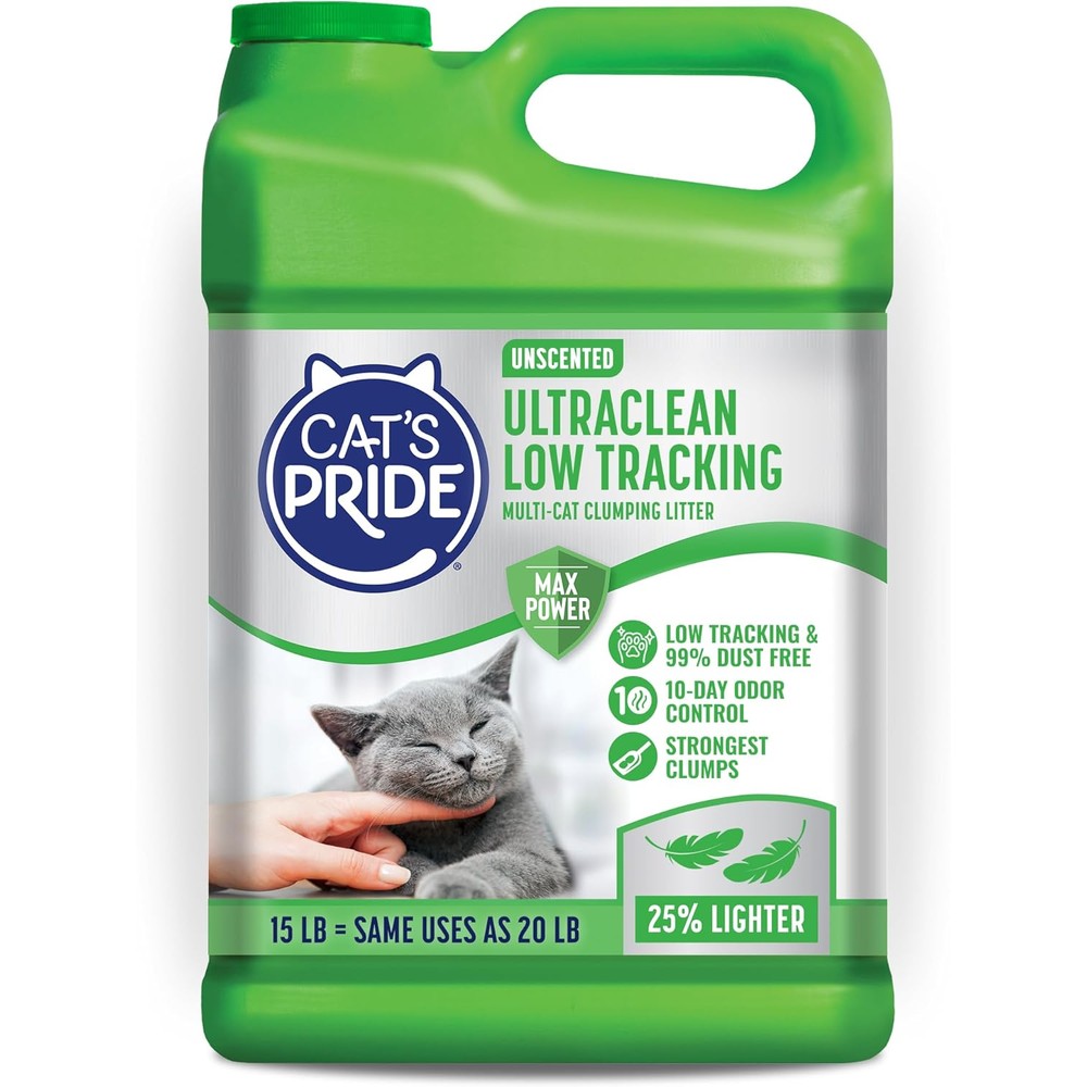 Cat's Pride Max Power UltraClean Low Tracking Multi-Cat Clumping Litter Unscented 15 Pounds