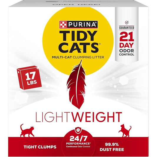 Purina Tidy Cats Lightweight 24/7 Performance Clumping Cat Litter Multi Cat Formula 17 Pound Box - Image 1