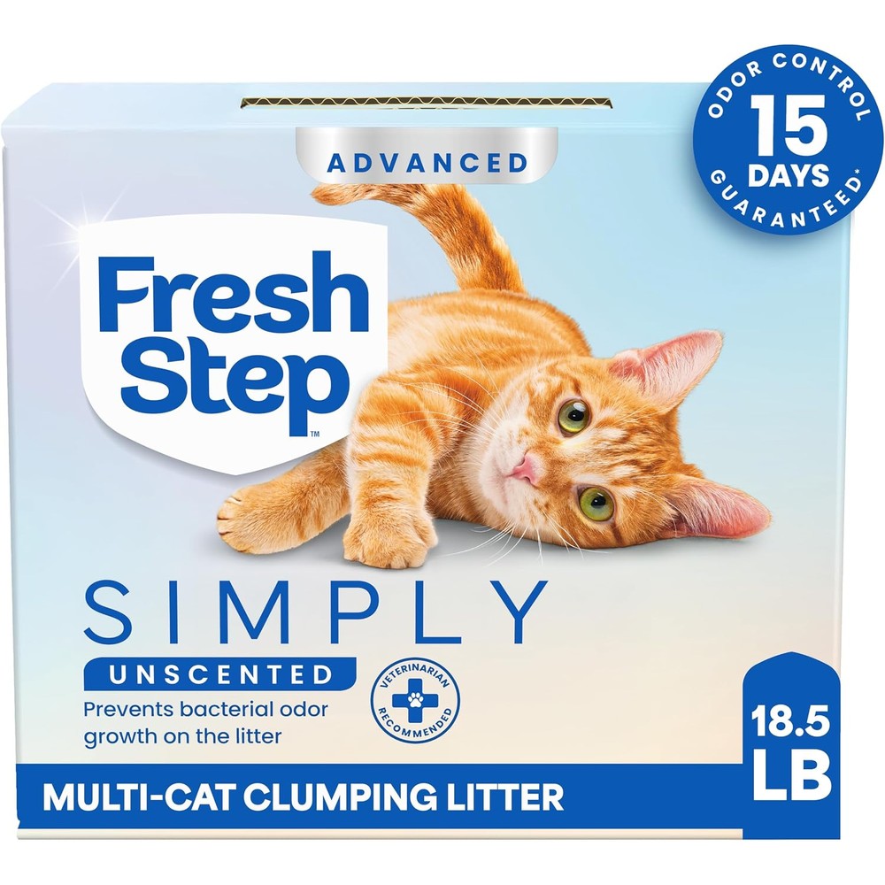 Fresh Step Advanced Simply Unscented Multi Cat Litter 18.5 Pound Box front view online