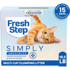 Fresh Step Advanced Simply Unscented Multi Cat Litter 18.5 Pound Box front view online