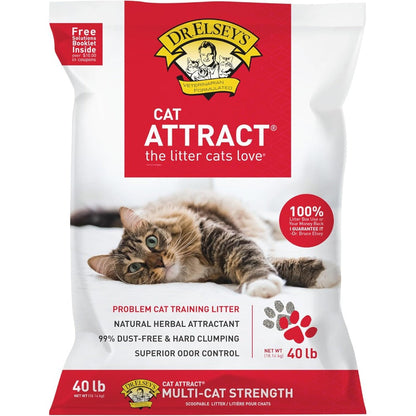 Dr. Elsey's Premium Clumping Cat Litter Cat Attract With Natural Herbal Attractant 99 Percent Dust Free For Problem Cats 40 Pound Bag