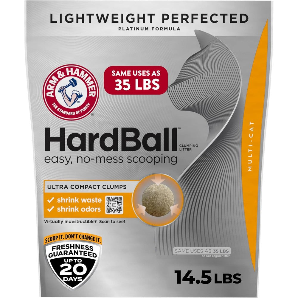 Arm And Hammer Hardball Lightweight 5-In-1 Clumping Cat Litter Garden Bloom Scent 14.5 Pounds