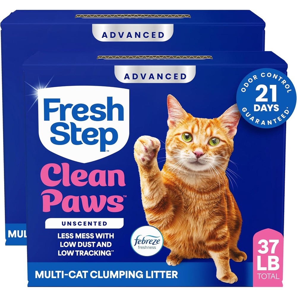 Fresh Step advanced clean paws multi cat litter front view packaging