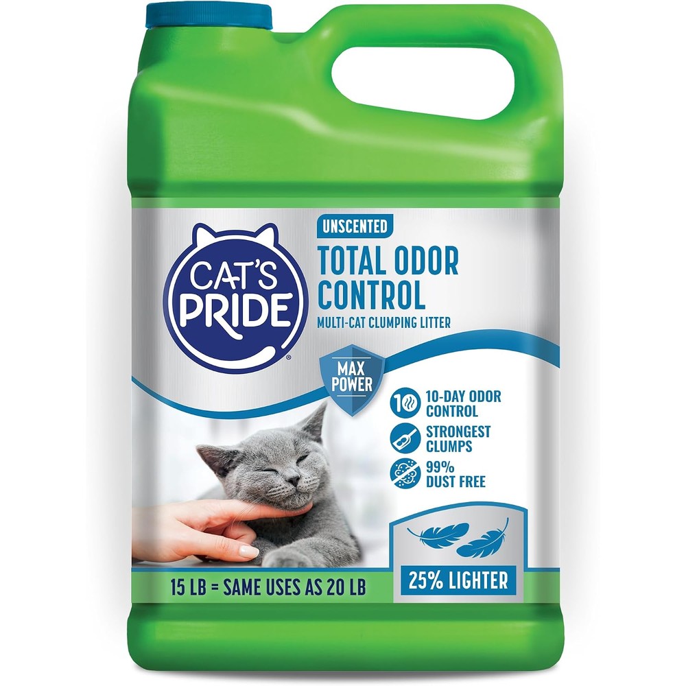 Cats Pride Max Power Total Odor Control Clumping Cat Litter front view jug