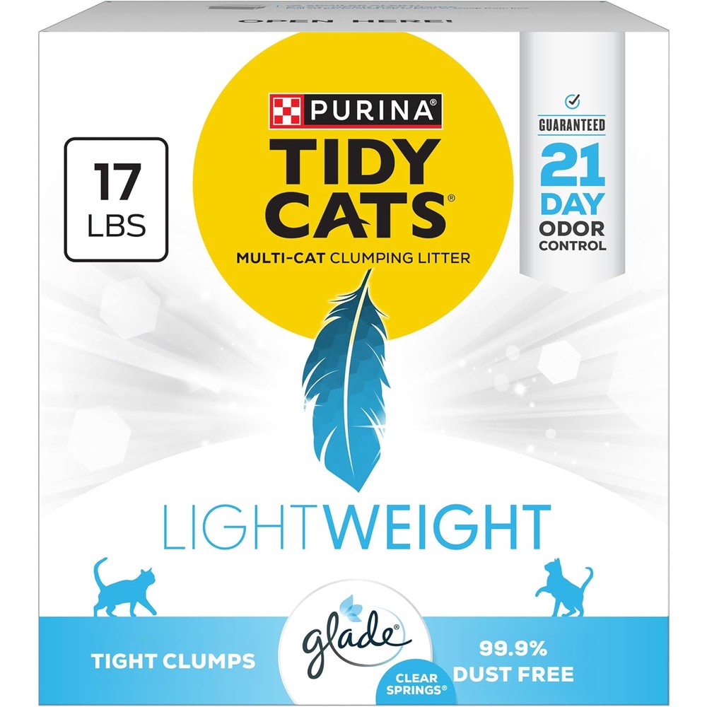 Purina Tidy Cats Lightweight Glade Clear Springs Multi-Cat Clumping Low Dust Scented Cat Litter 17 Pounds Box