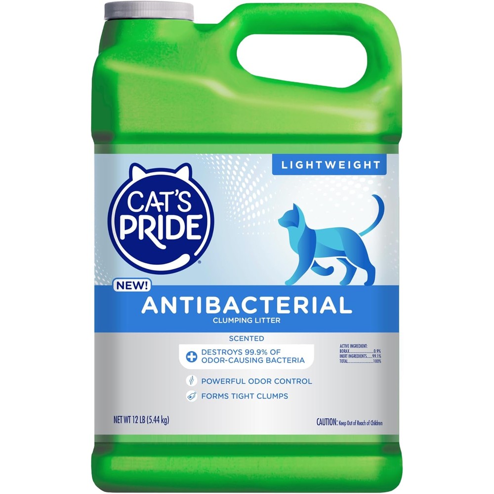Cat's Pride New Antibacterial Scented Clumping Cat Litter Powerful Odor Control Lightweight Formula 12 Pounds