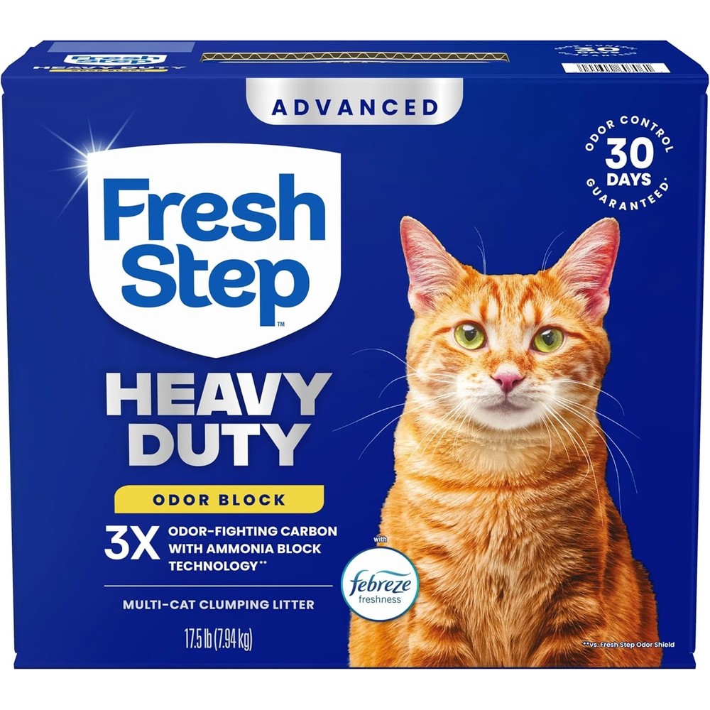 Fresh Step Heavy Duty Odor Block Advanced Multi Cat Clumping Litter With Febreze Freshness 17.5 Pounds