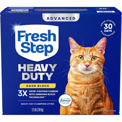 Fresh Step Heavy Duty Odor Block Advanced Multi Cat Clumping Litter With Febreze Freshness 17.5 Pounds