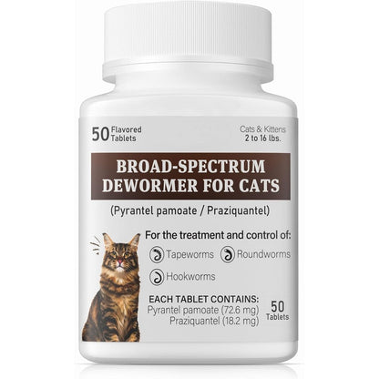 Parontal tapeworm dewormer fifty tablets front view bottle packaging