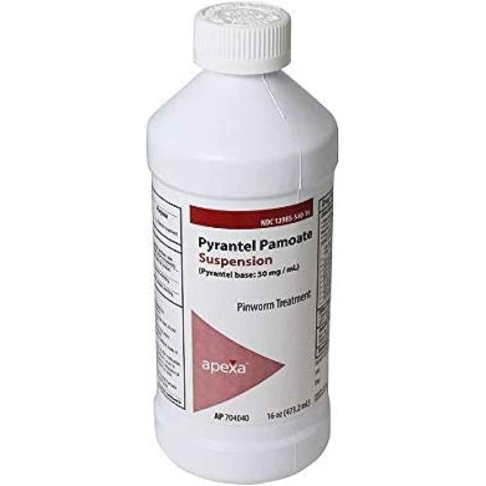 Apexa Pyrantel Pamoate Suspension front view authentic imported dewormer liquid
