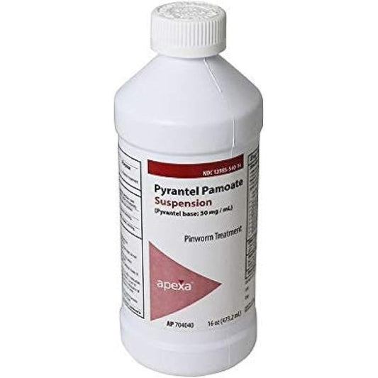 Apexa Pyrantel Pamoate Suspension front view authentic imported dewormer liquid