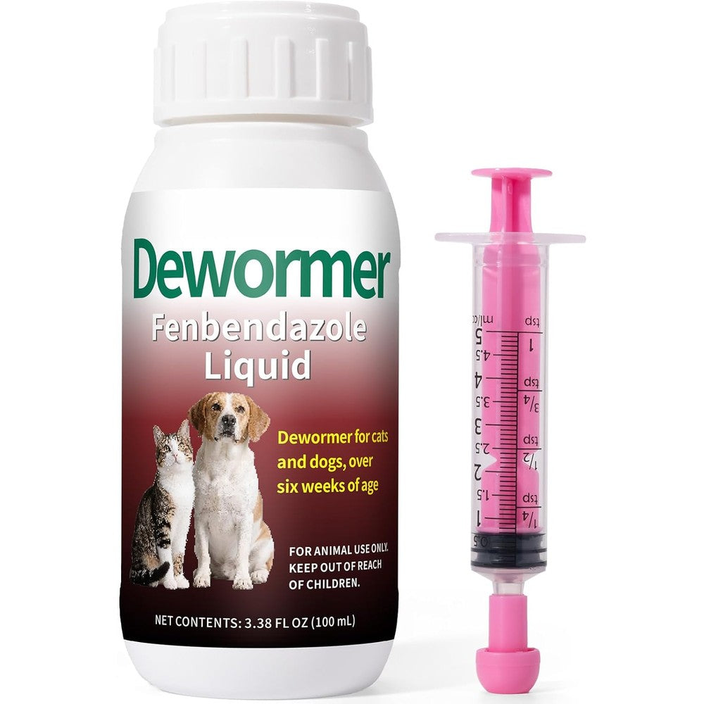 Dewormer Fenbendazole liquid dewormer for dogs and cats front bottle view
