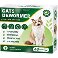 OthoKing Cat Dewormer front packaging view showing 48 natural herbal tablets for feline parasite control.