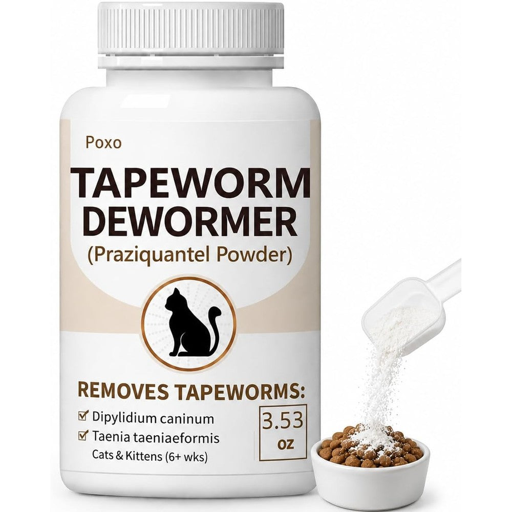 Elanco Tapeworm Dewormer for cats front packaging showing praziquantel tablets formula.