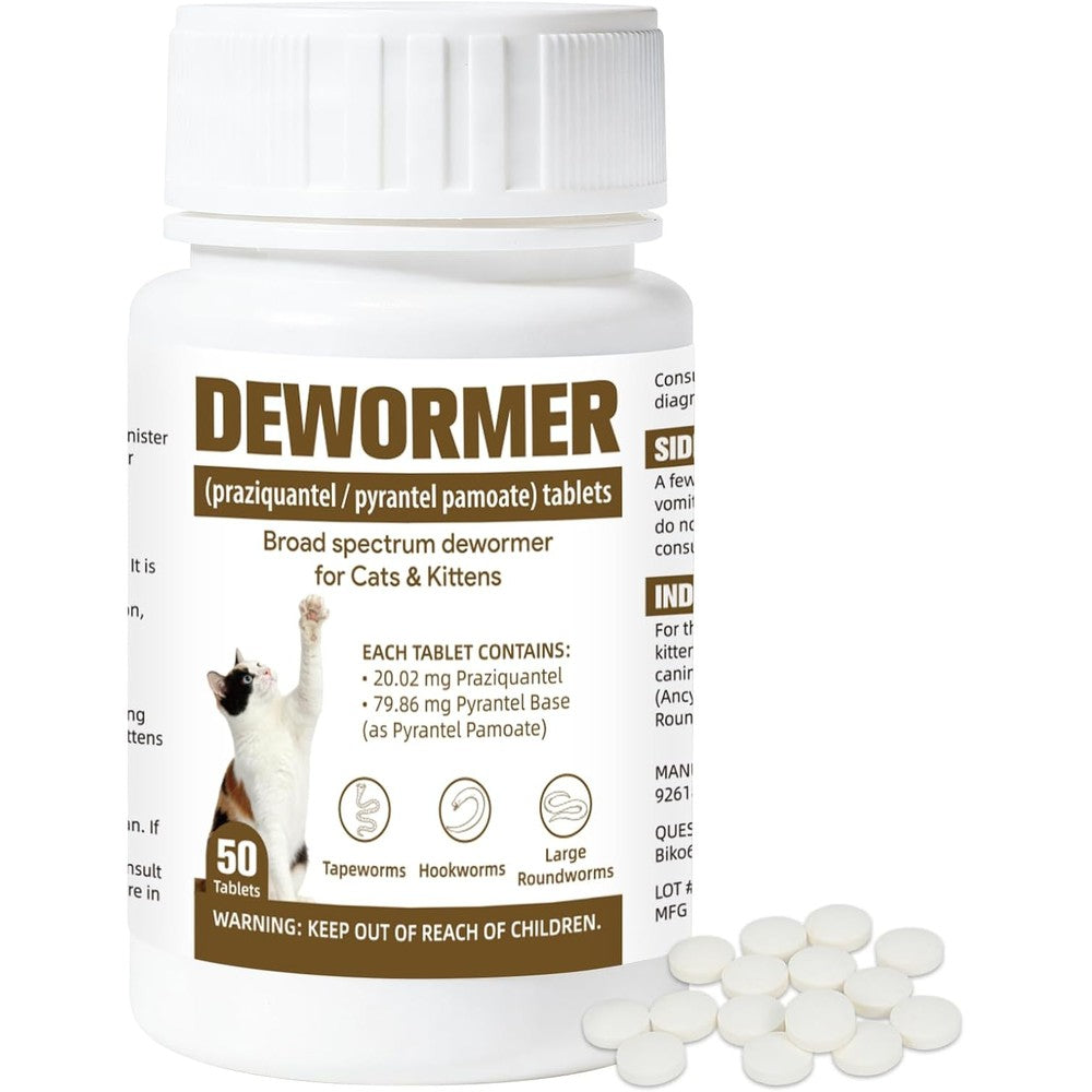 Luxevib Broad Spectrum Feline Dewormer front packaging view showing fifty scored tablets