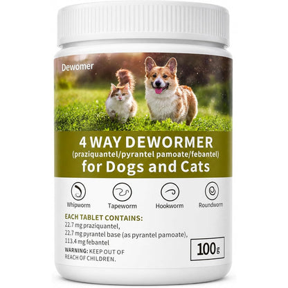 Dewomer 4 way broad spectrum dewormer powder front view packaging