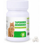 Elanco Tapeworm Dewormer for cats 50 tablets front view bottle