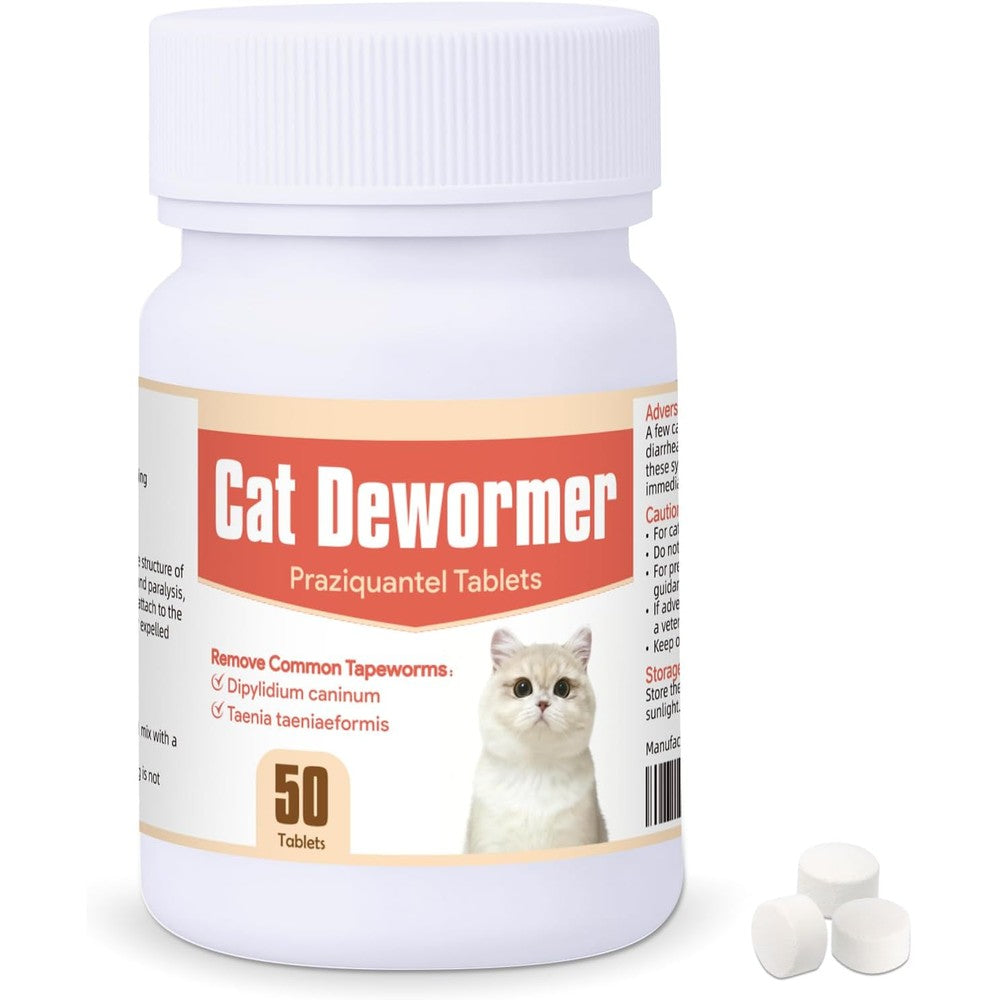 Hgdsyka broad spectrum cat dewormer fifty tablets front view packaging