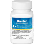 Elanco Drontal cat dewormer front view of the 50 tablet bottle