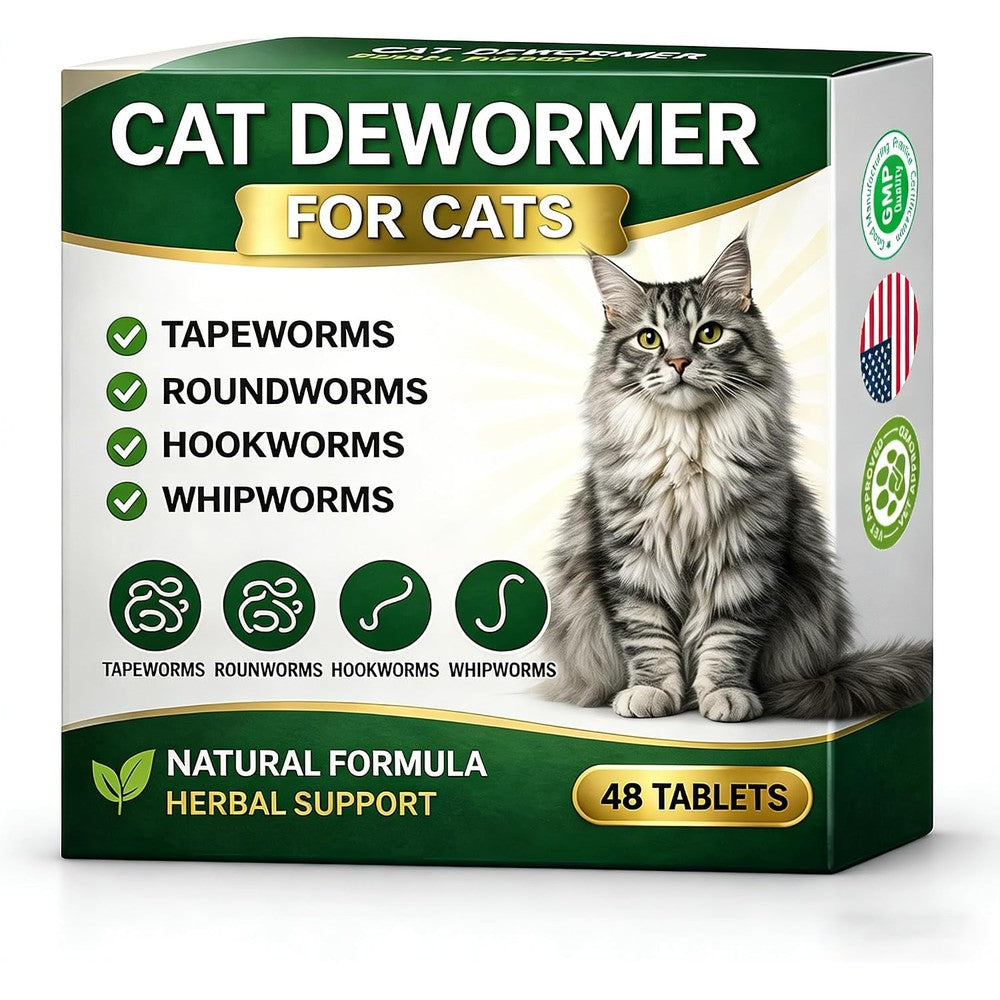 Ollistart Broad Spectrum Cat Dewormer front packaging view for feline intestinal health