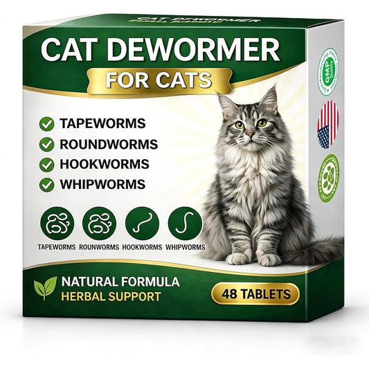 Ollistart Broad Spectrum Cat Dewormer front packaging view for feline intestinal health