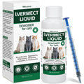 LuxeVib broad spectrum cat dewormer liquid one hundred milliliter bottle with dosing syringe front view