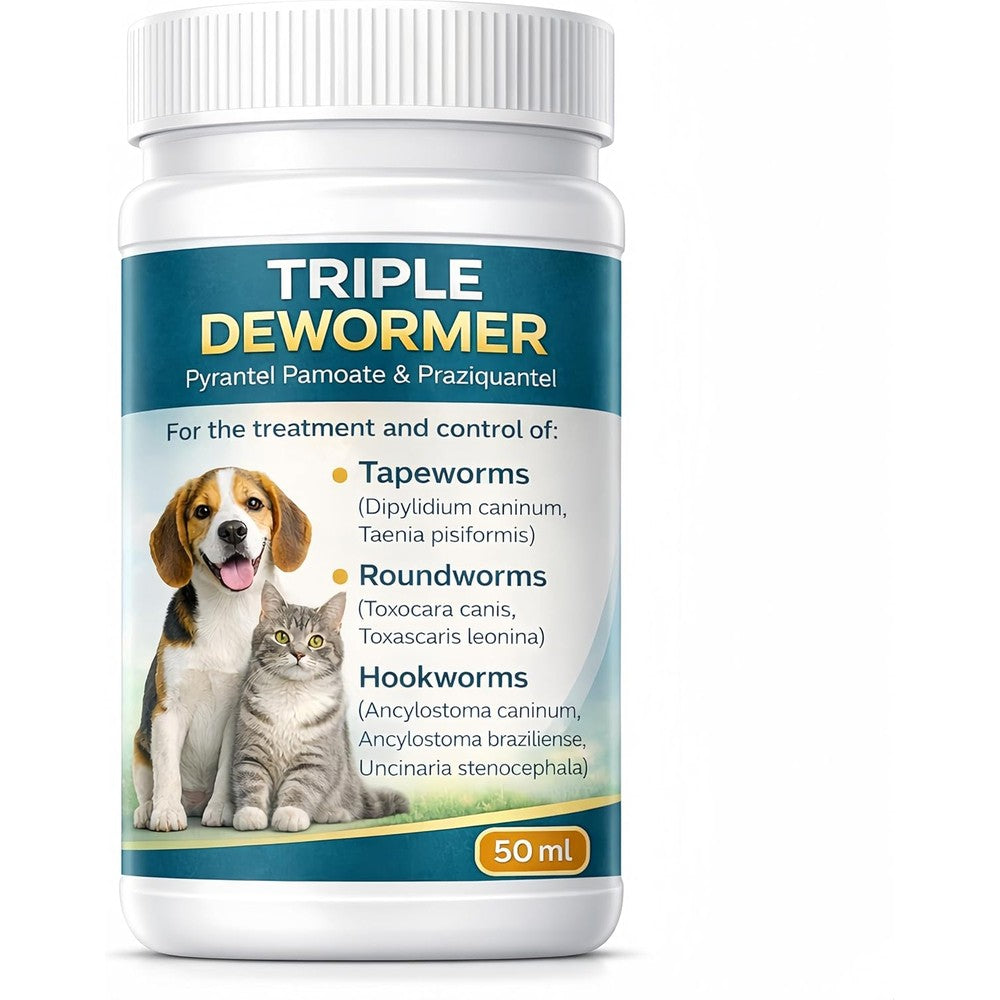 Netrca broad spectrum pet dewormer liquid front view packaging for cats and dogs