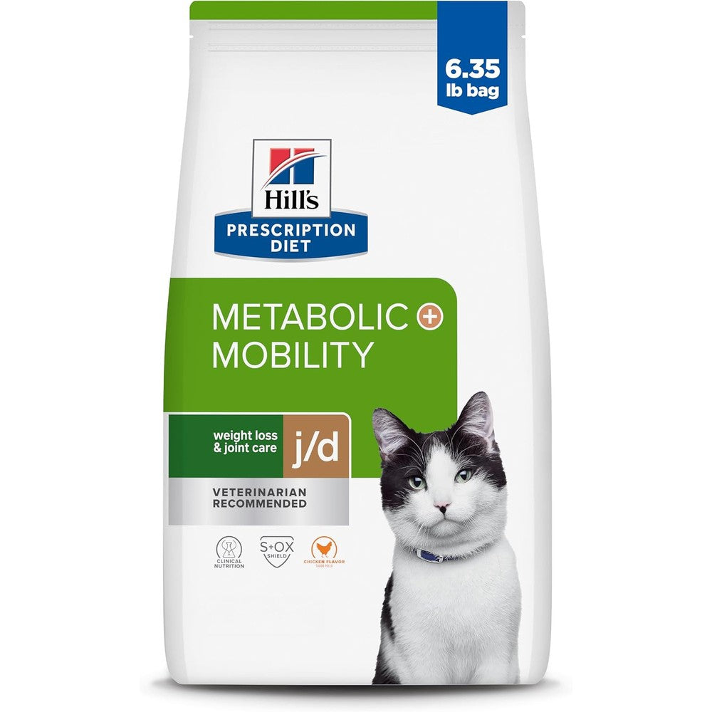 Hill's Prescription Diet j/d Joint Care And Metabolic Weight Care Dry Cat Food Chicken Flavor 6.35 Pound Bag