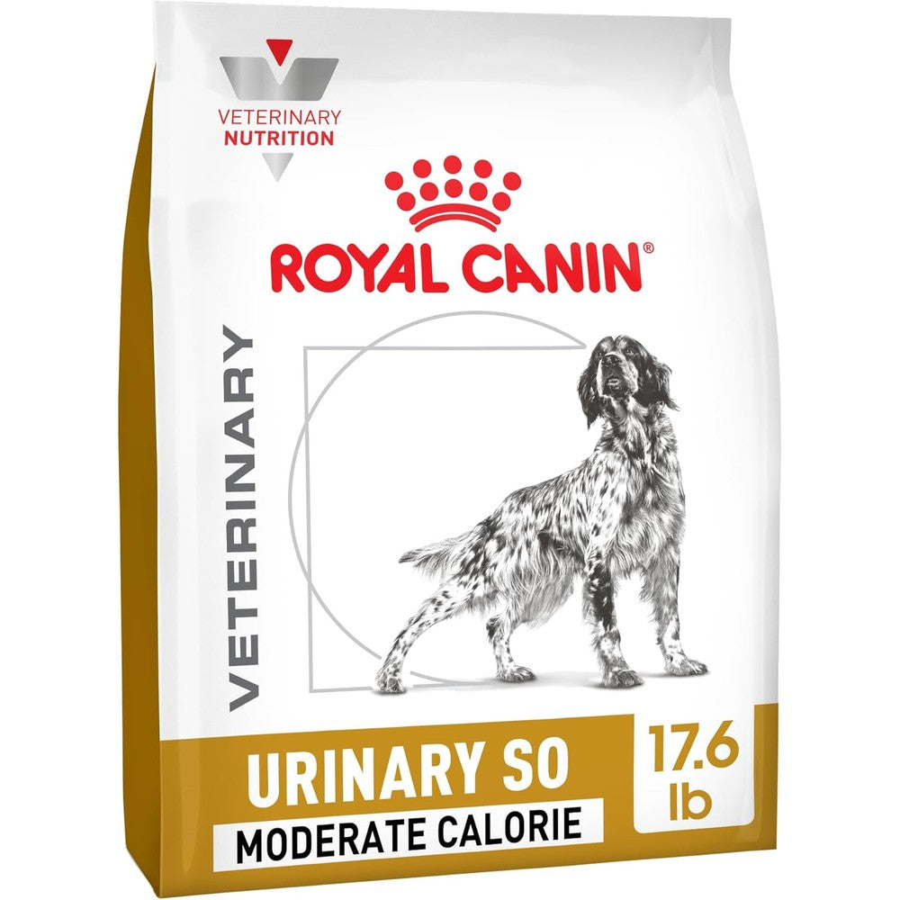 Royal Canin Veterinary Diet Canine Urinary SO Moderate Calorie dry dog food front view packaging bag