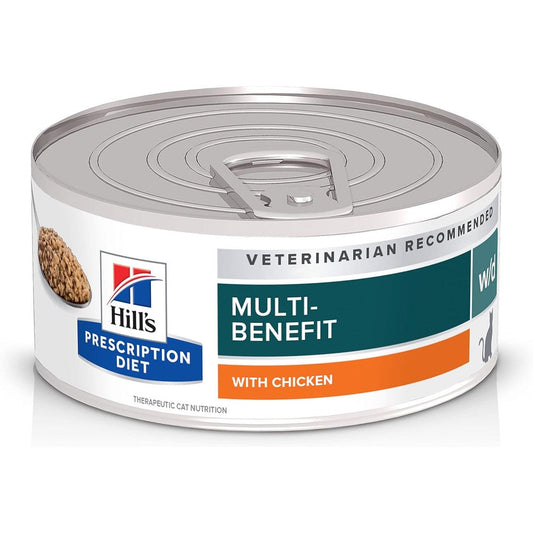 Hill's Prescription Diet w/d Multi-Benefit Digestive Weight Glucose and Urinary Management Wet Cat Food Chicken Flavor 5.5 Ounce Cans 24-Pack