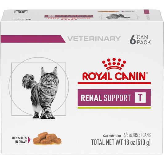 Royal Canin Veterinary Diet Feline Renal Support T Adult Thin Slices In Gravy Wet Cat Food 3 Ounce Pack Of 6