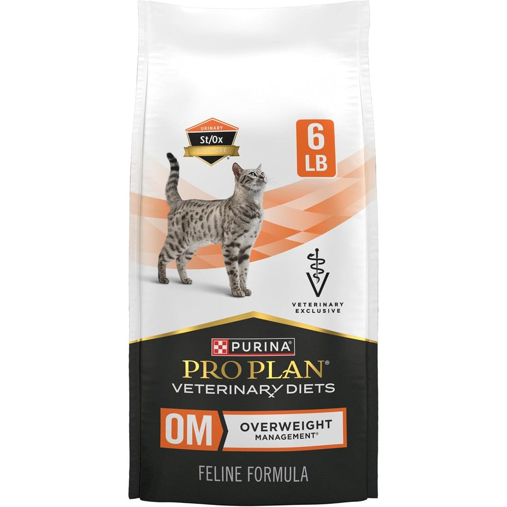 Purina Pro Plan Veterinary Diets OM Overweight Management Feline Formula Weight Loss Dry Cat Food For Overweight Cats 6 Pounds Bag