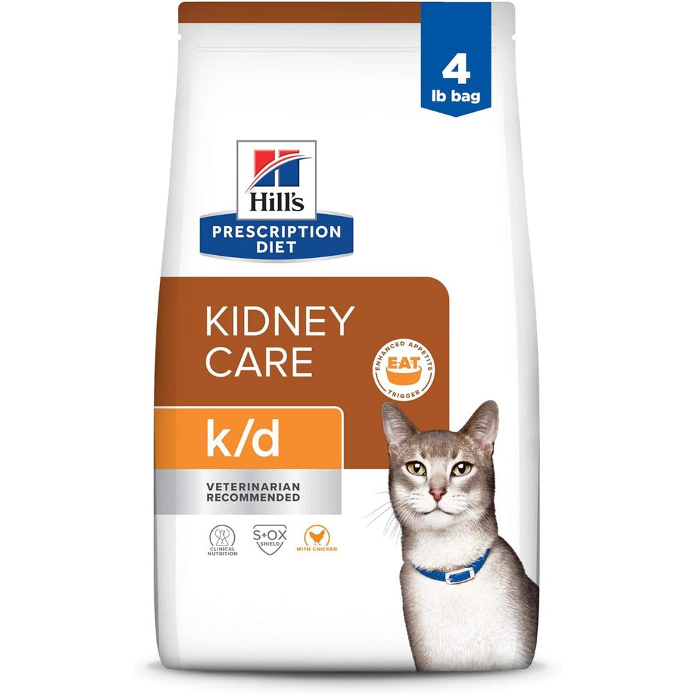 Hills Prescription Diet k/d Kidney Care dry cat food front view packaging