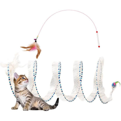 AVYDIIF spiral tunnel cat toy front view interactive pet supplies