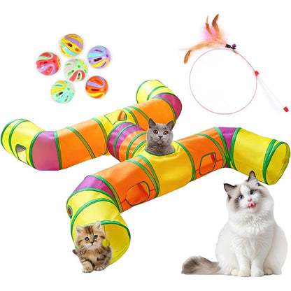 JoneRise 4-way large H-shape cat tunnel toy front view