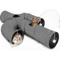 Ownpets cat tunnel front view showcasing green cactus shape layout on floor