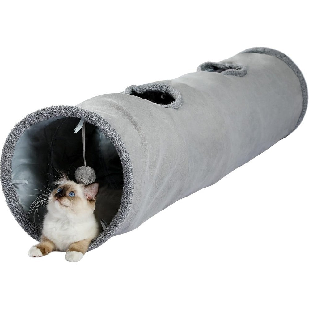 PAWZ Road collapsible cat tunnel front view showing the wide twelve inch opening