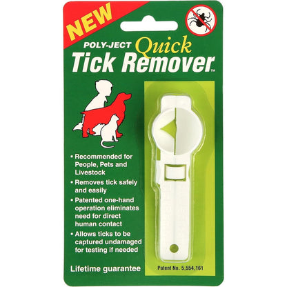 Poly-Ject Quick Tick Remover Tool For Safe Removal From Humans And Pets USA Made