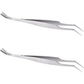 Galepromot 2 Piece Stainless Steel Tick Tweezers Dual Tipped Tick Remover Tool For Humans Dogs And Cats First Aid Kit