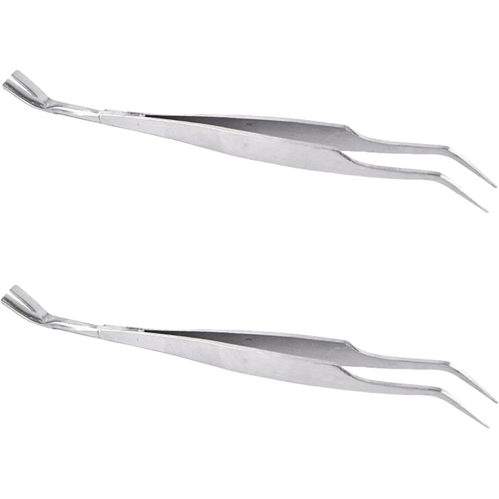 Galepromot 2 Piece Stainless Steel Tick Tweezers Dual Tipped Tick Remover Tool For Humans Dogs And Cats First Aid Kit