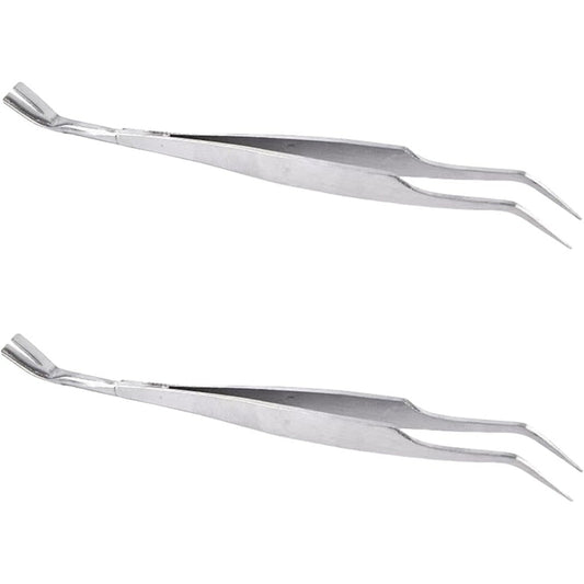 Galepromot 2 Piece Stainless Steel Tick Tweezers Dual Tipped Tick Remover Tool For Humans Dogs And Cats First Aid Kit