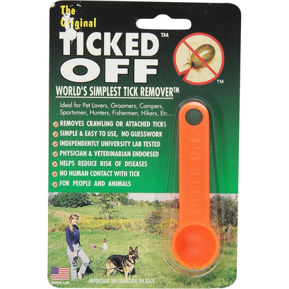 Ticked Off Tick Remover Tool For Humans And Pets Safe Single Motion Insect Extraction Device High Visibility Orange Color