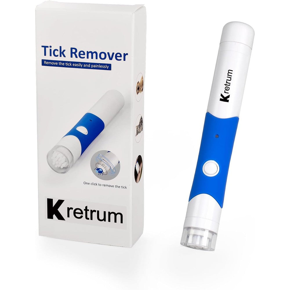 Kretrum Tick Removal Tool Pen front view premium automatic tick remover for dogs and humans