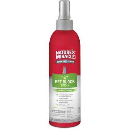 Nature's Miracle Advanced Platinum Cat Pet Block Repellent Spray Indoor Training Aid For Cats 8 Ounces